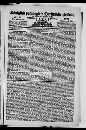 Königlich privilegirte Berlinische Zeitung von Staats- und gelehrten Sachen vom 04.03.1901