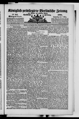 Königlich privilegirte Berlinische Zeitung von Staats- und gelehrten Sachen vom 07.03.1901
