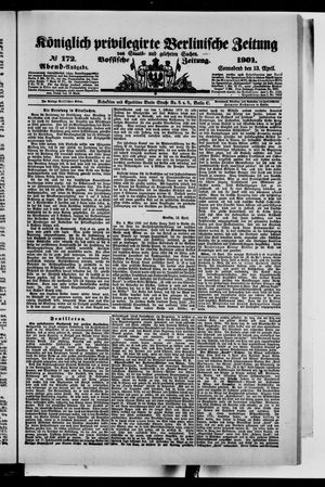 Königlich privilegirte Berlinische Zeitung von Staats- und gelehrten Sachen vom 13.04.1901