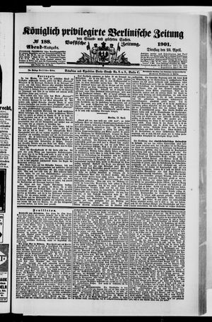 Königlich privilegirte Berlinische Zeitung von Staats- und gelehrten Sachen vom 23.04.1901