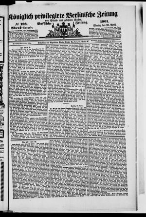 Königlich privilegirte Berlinische Zeitung von Staats- und gelehrten Sachen vom 29.04.1901