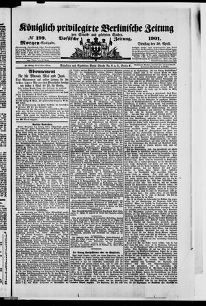 Königlich privilegirte Berlinische Zeitung von Staats- und gelehrten Sachen vom 30.04.1901