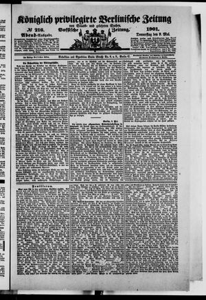 Königlich privilegirte Berlinische Zeitung von Staats- und gelehrten Sachen vom 09.05.1901