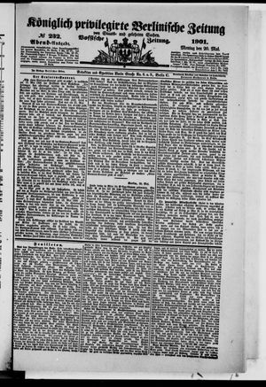 Königlich privilegirte Berlinische Zeitung von Staats- und gelehrten Sachen vom 20.05.1901
