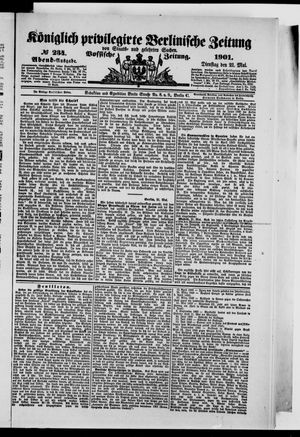 Königlich privilegirte Berlinische Zeitung von Staats- und gelehrten Sachen vom 21.05.1901