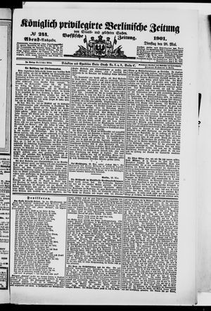 Königlich privilegirte Berlinische Zeitung von Staats- und gelehrten Sachen vom 28.05.1901