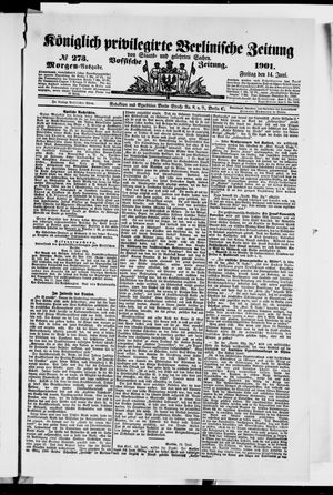 Königlich privilegirte Berlinische Zeitung von Staats- und gelehrten Sachen vom 14.06.1901