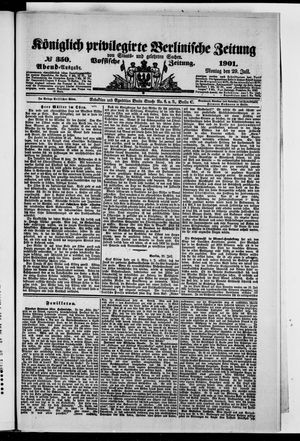 Königlich privilegirte Berlinische Zeitung von Staats- und gelehrten Sachen vom 29.07.1901