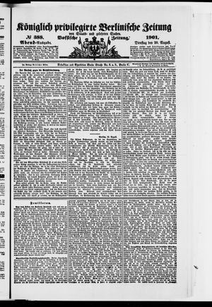 Königlich privilegirte Berlinische Zeitung von Staats- und gelehrten Sachen vom 20.08.1901