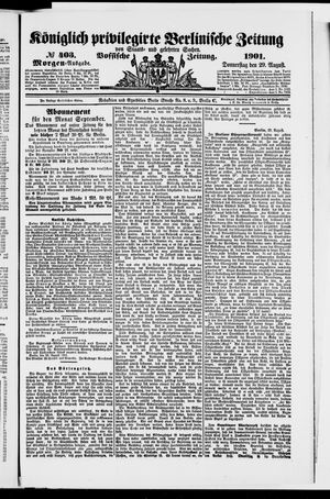 Königlich privilegirte Berlinische Zeitung von Staats- und gelehrten Sachen vom 29.08.1901