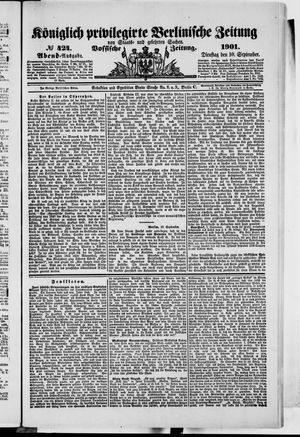 Königlich privilegirte Berlinische Zeitung von Staats- und gelehrten Sachen vom 10.09.1901