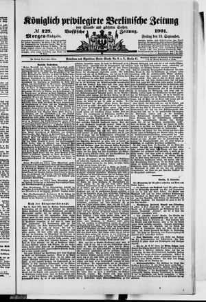 Königlich privilegirte Berlinische Zeitung von Staats- und gelehrten Sachen vom 13.09.1901