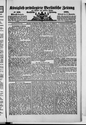 Königlich privilegirte Berlinische Zeitung von Staats- und gelehrten Sachen vom 18.09.1901