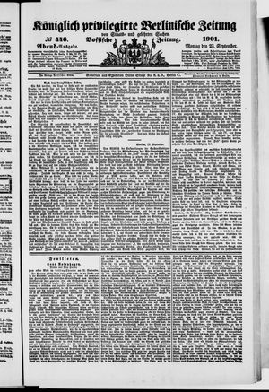 Königlich privilegirte Berlinische Zeitung von Staats- und gelehrten Sachen vom 23.09.1901
