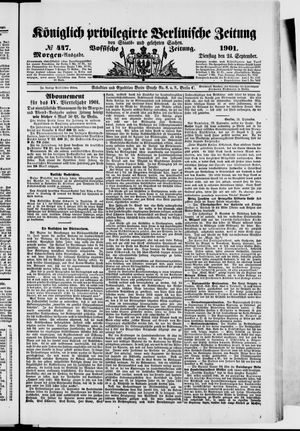 Königlich privilegirte Berlinische Zeitung von Staats- und gelehrten Sachen vom 24.09.1901