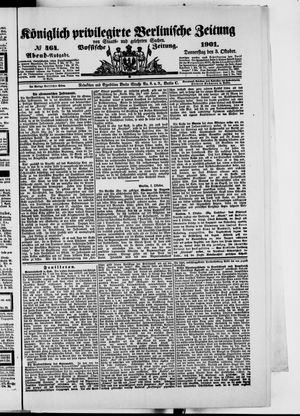 Königlich privilegirte Berlinische Zeitung von Staats- und gelehrten Sachen vom 03.10.1901