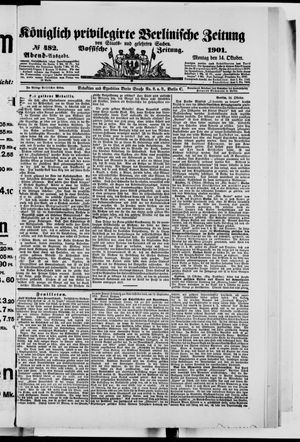 Königlich privilegirte Berlinische Zeitung von Staats- und gelehrten Sachen vom 14.10.1901