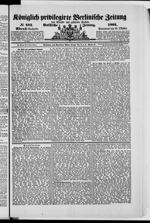 Königlich privilegirte Berlinische Zeitung von Staats- und gelehrten Sachen vom 19.10.1901