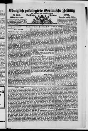 Königlich privilegirte Berlinische Zeitung von Staats- und gelehrten Sachen vom 24.10.1901