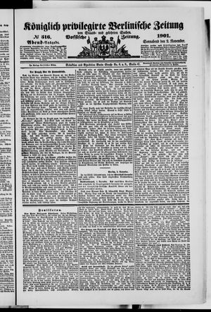 Königlich privilegirte Berlinische Zeitung von Staats- und gelehrten Sachen vom 02.11.1901
