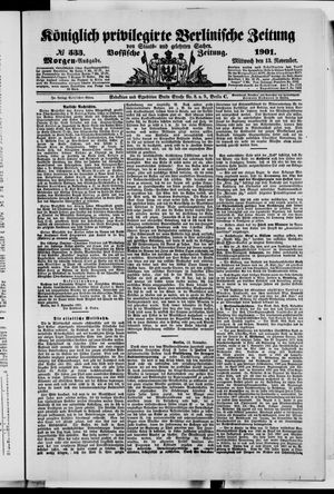 Königlich privilegirte Berlinische Zeitung von Staats- und gelehrten Sachen vom 13.11.1901