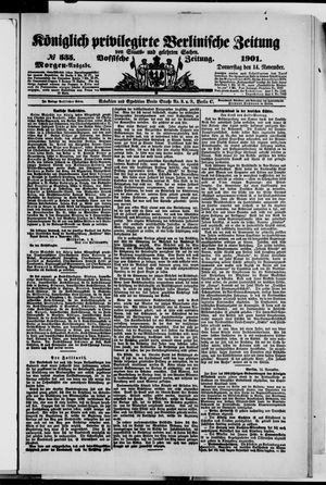 Königlich privilegirte Berlinische Zeitung von Staats- und gelehrten Sachen vom 14.11.1901