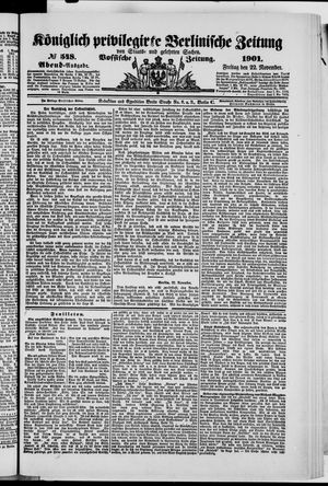 Königlich privilegirte Berlinische Zeitung von Staats- und gelehrten Sachen vom 22.11.1901