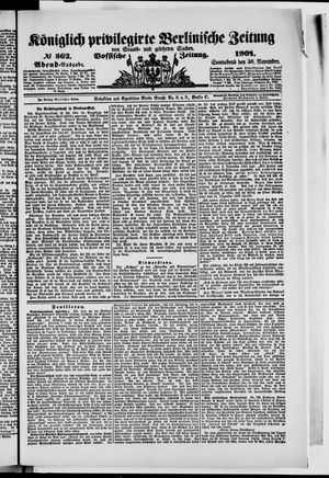 Königlich privilegirte Berlinische Zeitung von Staats- und gelehrten Sachen vom 30.11.1901