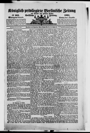 Königlich privilegirte Berlinische Zeitung von Staats- und gelehrten Sachen vom 01.12.1901