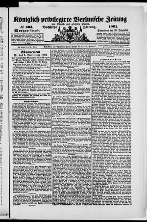 Königlich privilegirte Berlinische Zeitung von Staats- und gelehrten Sachen vom 28.12.1901