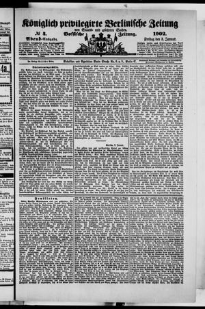 Königlich privilegirte Berlinische Zeitung von Staats- und gelehrten Sachen vom 03.01.1902