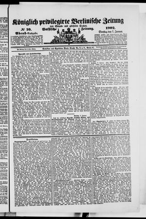 Königlich privilegirte Berlinische Zeitung von Staats- und gelehrten Sachen vom 07.01.1902