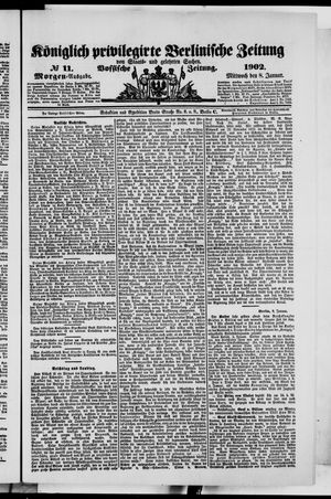 Königlich privilegirte Berlinische Zeitung von Staats- und gelehrten Sachen vom 08.01.1902