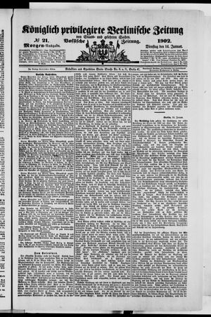 Königlich privilegirte Berlinische Zeitung von Staats- und gelehrten Sachen vom 14.01.1902
