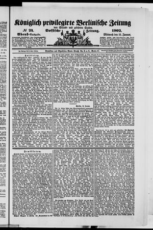 Königlich privilegirte Berlinische Zeitung von Staats- und gelehrten Sachen vom 15.01.1902