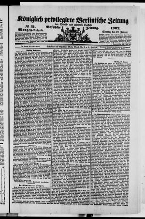 Königlich privilegirte Berlinische Zeitung von Staats- und gelehrten Sachen vom 19.01.1902