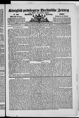 Königlich privilegirte Berlinische Zeitung von Staats- und gelehrten Sachen vom 24.01.1902