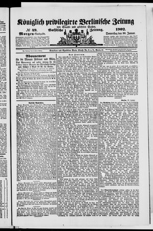 Königlich privilegirte Berlinische Zeitung von Staats- und gelehrten Sachen vom 30.01.1902