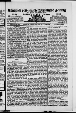 Königlich privilegirte Berlinische Zeitung von Staats- und gelehrten Sachen vom 05.02.1902