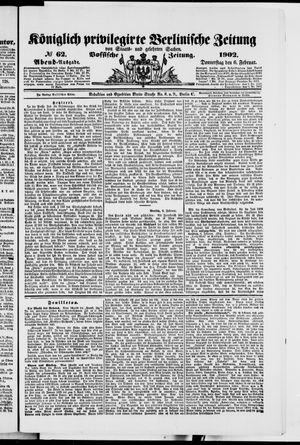 Königlich privilegirte Berlinische Zeitung von Staats- und gelehrten Sachen vom 06.02.1902
