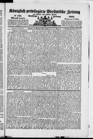 Königlich privilegirte Berlinische Zeitung von Staats- und gelehrten Sachen vom 10.03.1902