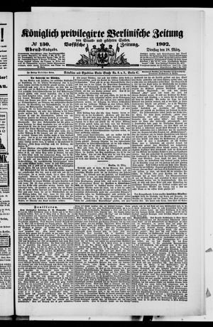 Königlich privilegirte Berlinische Zeitung von Staats- und gelehrten Sachen vom 18.03.1902