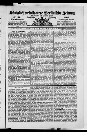 Königlich privilegirte Berlinische Zeitung von Staats- und gelehrten Sachen vom 03.04.1902