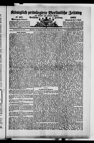 Königlich privilegirte Berlinische Zeitung von Staats- und gelehrten Sachen vom 05.04.1902