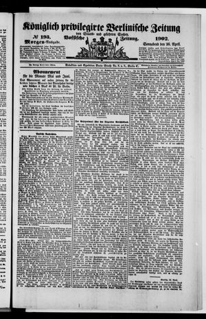 Königlich privilegirte Berlinische Zeitung von Staats- und gelehrten Sachen vom 26.04.1902