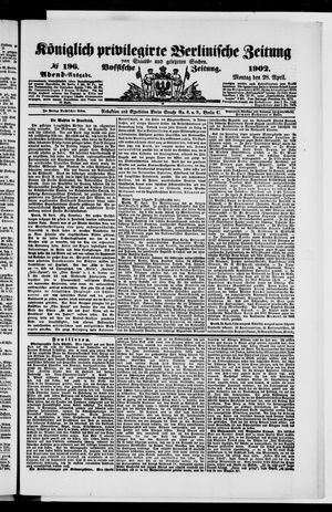 Königlich privilegirte Berlinische Zeitung von Staats- und gelehrten Sachen on Apr 28, 1902