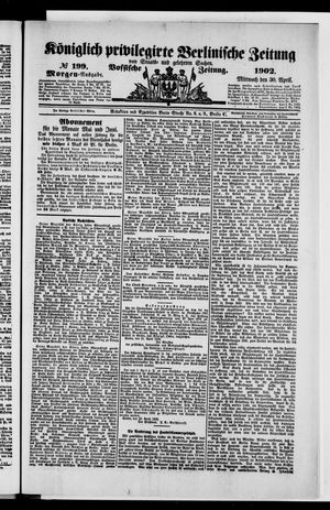 Königlich privilegirte Berlinische Zeitung von Staats- und gelehrten Sachen vom 30.04.1902