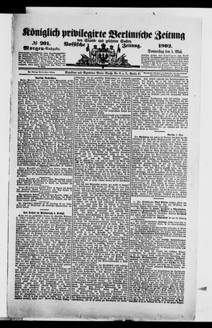 Königlich privilegirte Berlinische Zeitung von Staats- und gelehrten Sachen vom 01.05.1902