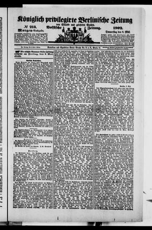 Königlich privilegirte Berlinische Zeitung von Staats- und gelehrten Sachen vom 08.05.1902