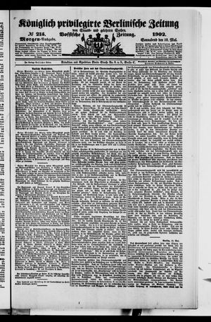 Königlich privilegirte Berlinische Zeitung von Staats- und gelehrten Sachen vom 10.05.1902